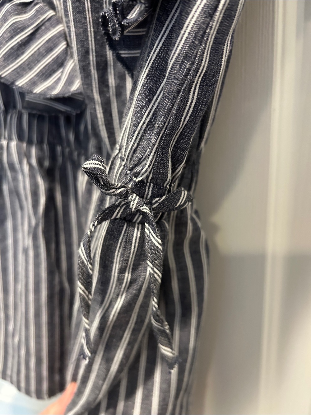 Truly Me Black and White Striped Ruffle Romper - Picture 4 of 6